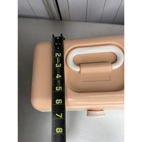 Vintage Y2K Caboodle Makeup Case USA Organizer Peach Teal Two Tier & Mirror - Picture 6 of 8